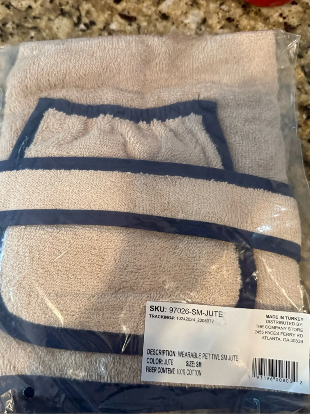 NEW Wearable Pet towel Robe Company Terry Cloth Cotton Pockets Velcro